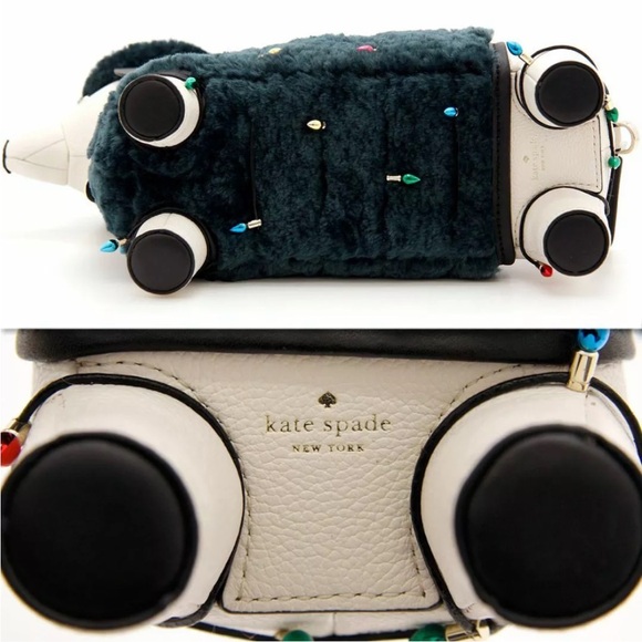 Collectible Kate Spade Dachshund Bag Dog Green Christmas Lights Claude - Picture 10 of 14